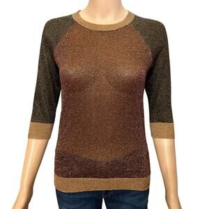 Ted Baker Colorblock Metallic Sweater Ted Size 1/Small/4 Lightweight Sparkly